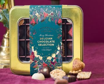 Merry Christmas - Belgian Chocolate Selection in Tin