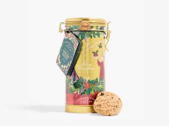 Merry Christmas Pudding Biscuits in Musical Tin