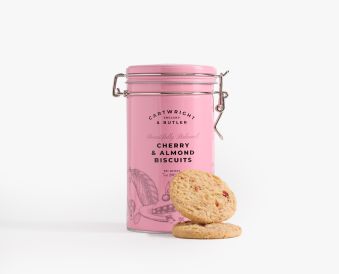 Cherry and Almond Biscuits in Tin