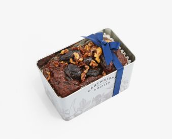 Date & Walnut Loaf Cake In Tin