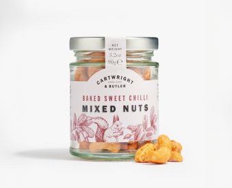 Baked Sweet Chilli Peanuts and cashews in jar