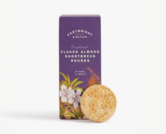 Flaked Almond Shortbread Rounds in Carton